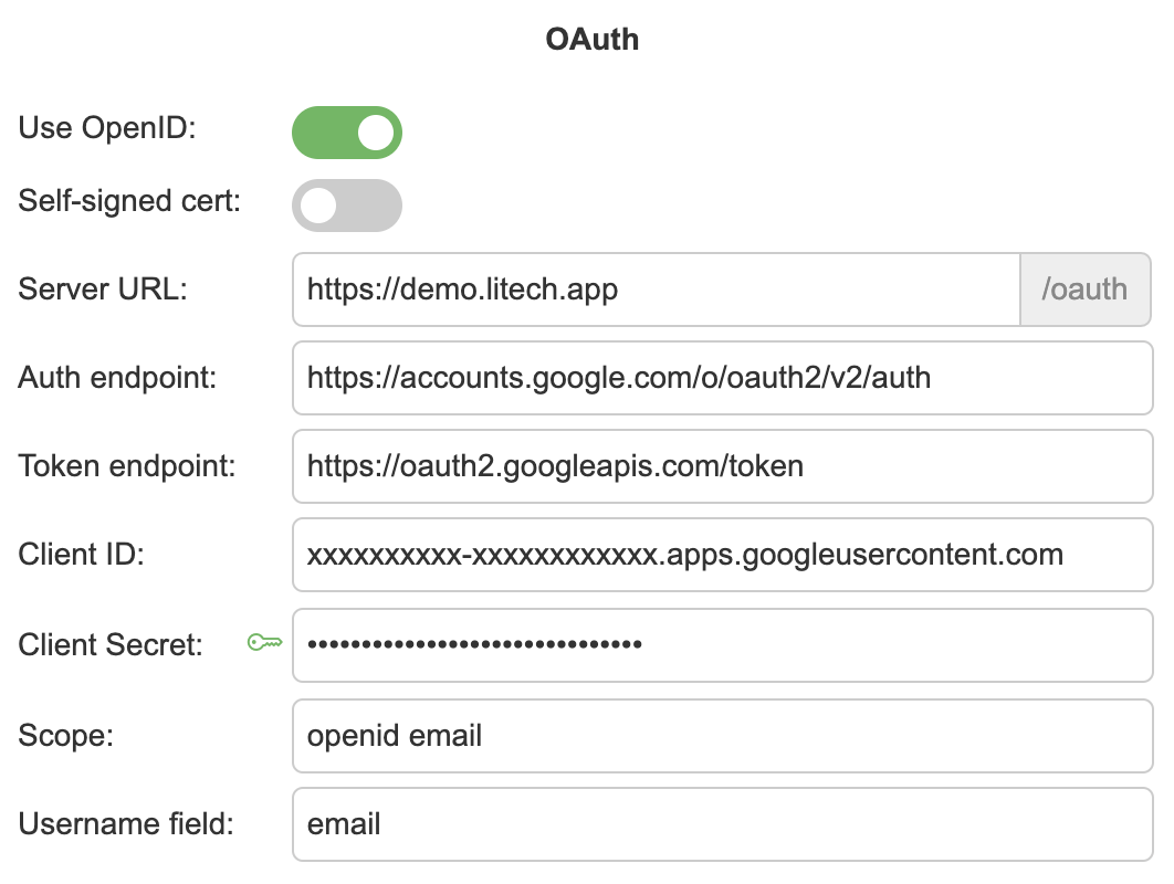 Google OAuth example